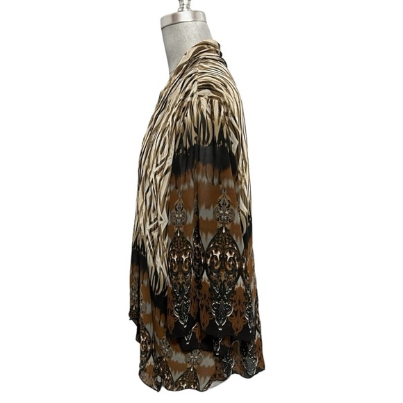 Dressbarn Autumn 3/4 Sleeve Pull-Over Layered Sheer Top Size 18/20 - Picture 4 of 8